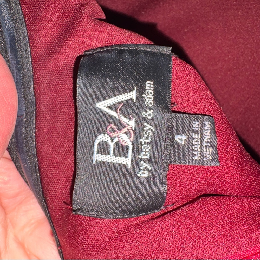 Betsy & Adam Sparkling Burgundy Mini Dress - Picture 5 of 5